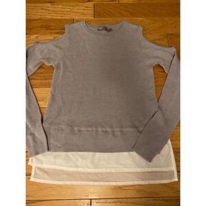 ASOS, women’s grey/white cold shoulder sweater blouse size 6